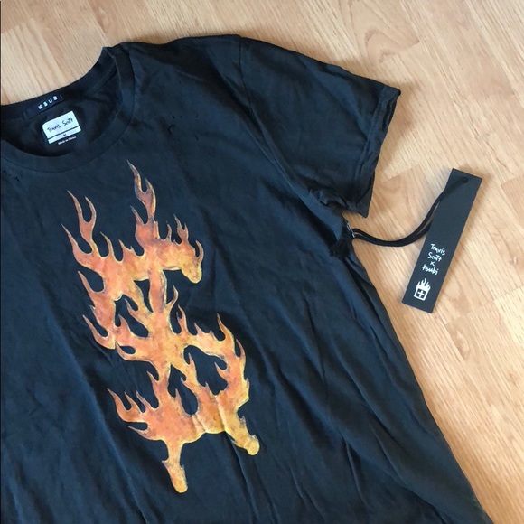 Ksubi Shirts X Travis Scott Flaming Dollar Tee Poshmark